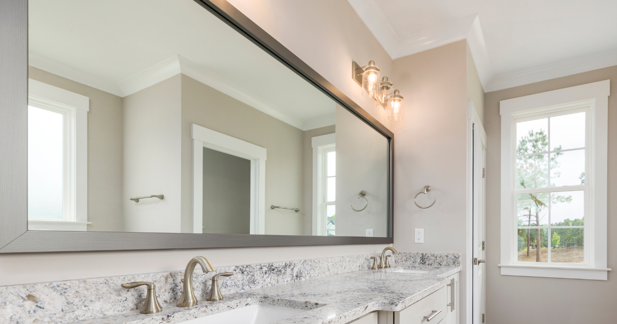 Large bathroom mirror