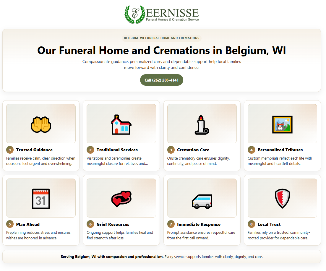 Infographic of Our Funeral Home and Cremations in Belgium, WI