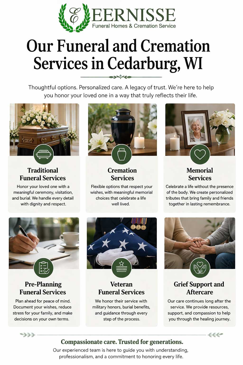Our Funeral and Cremation Services in Cedarburg, WI