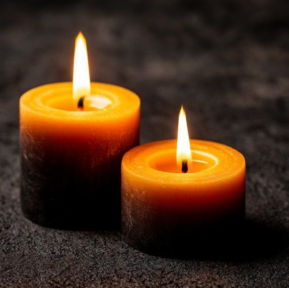 Memorial candles glowing for cremation services in Port Washington, WI.
