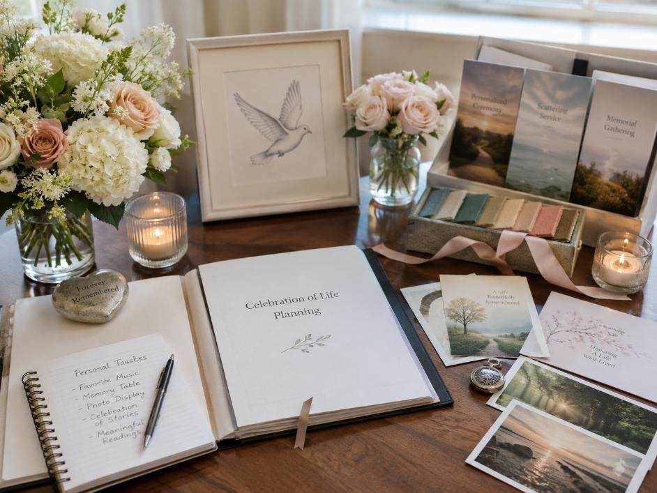 Funeral home and cremations Grafton, WI memorial planning display