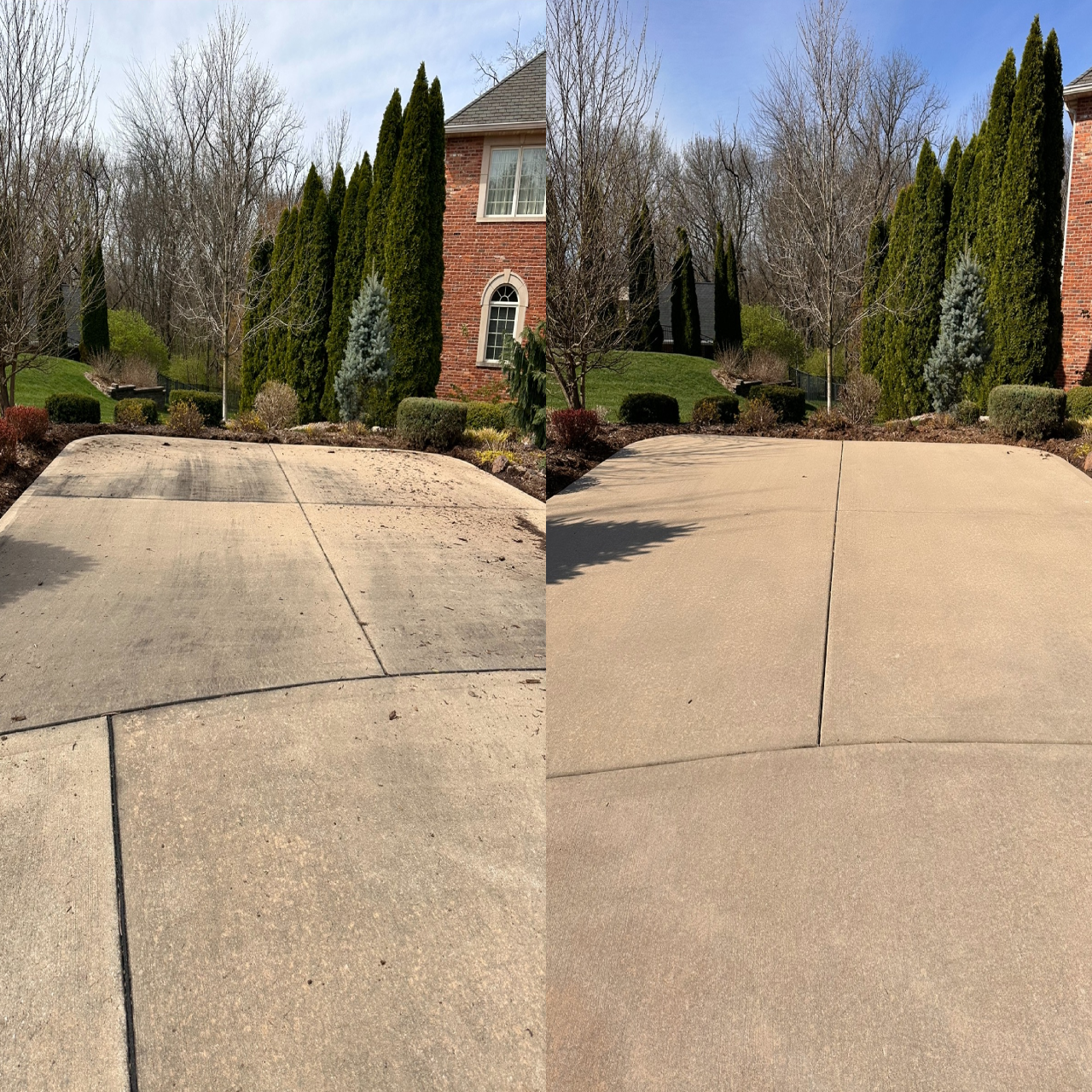 Driveway before/after