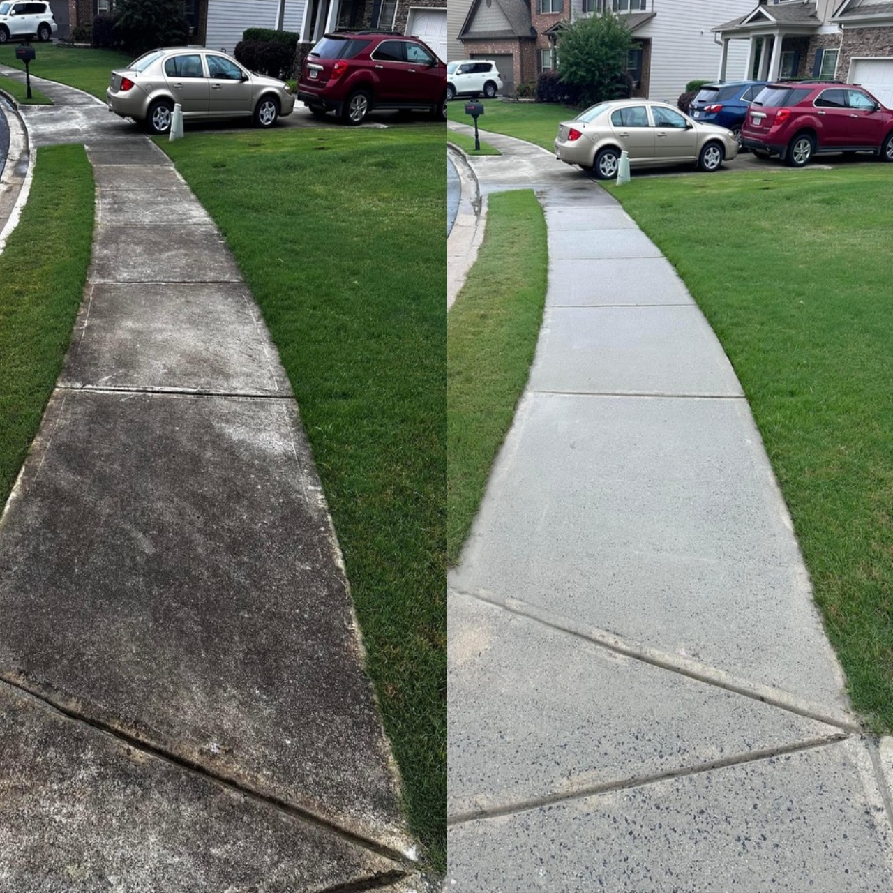 Sidewalk before/after