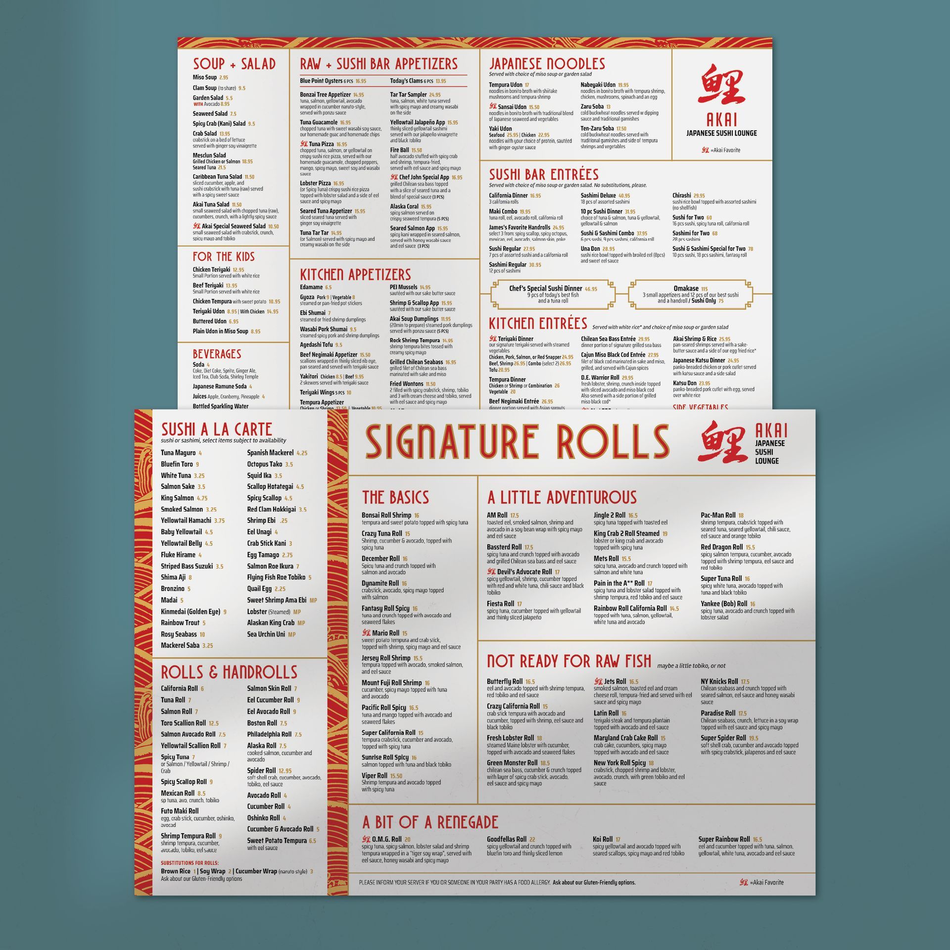 Akai Japanese Sushi Lounge Menu