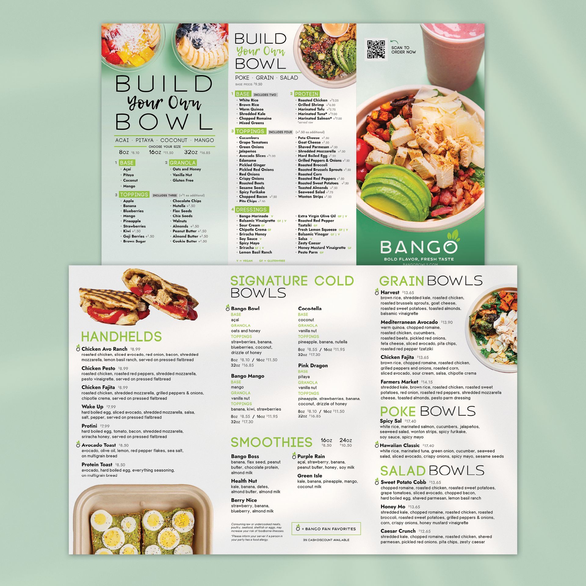 Bango Fresh Taste Menu