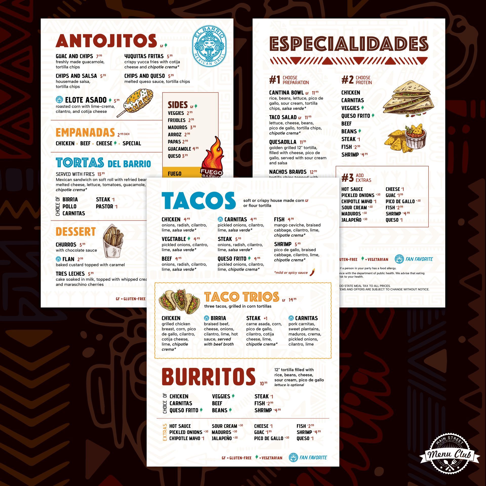 El Barrio Mexican Grill Menu