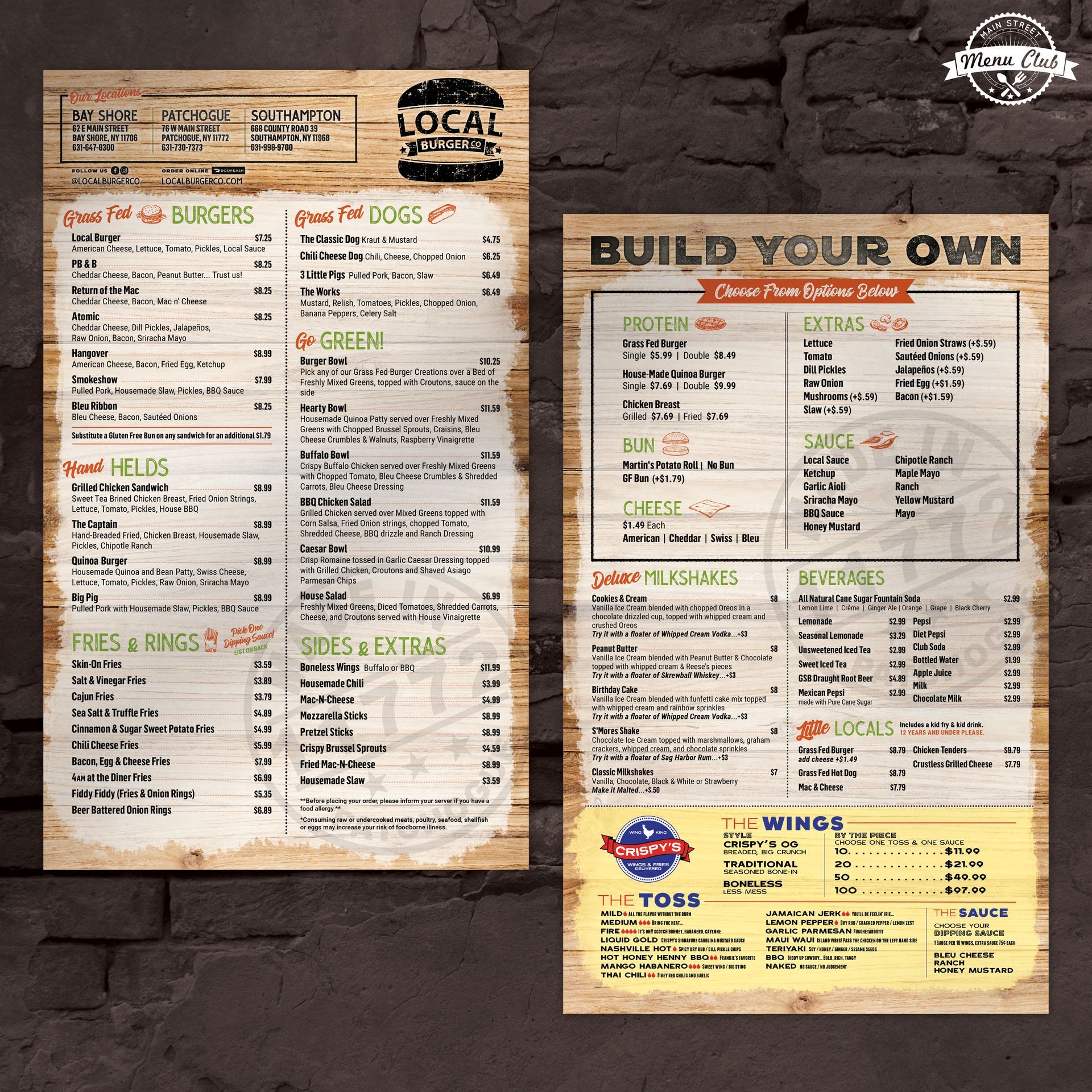 Local Burger Co. Menu