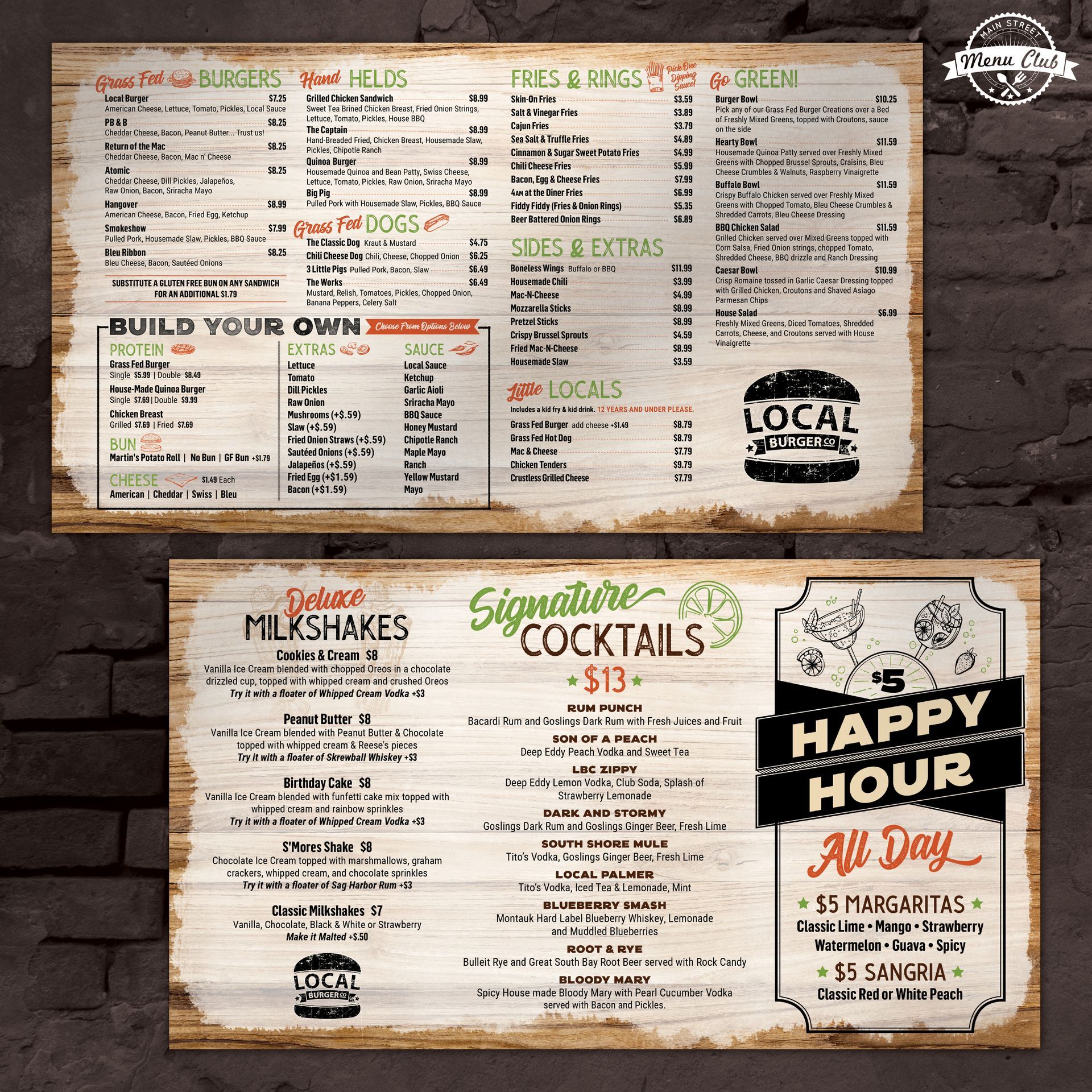 Local Burger Co. Menu