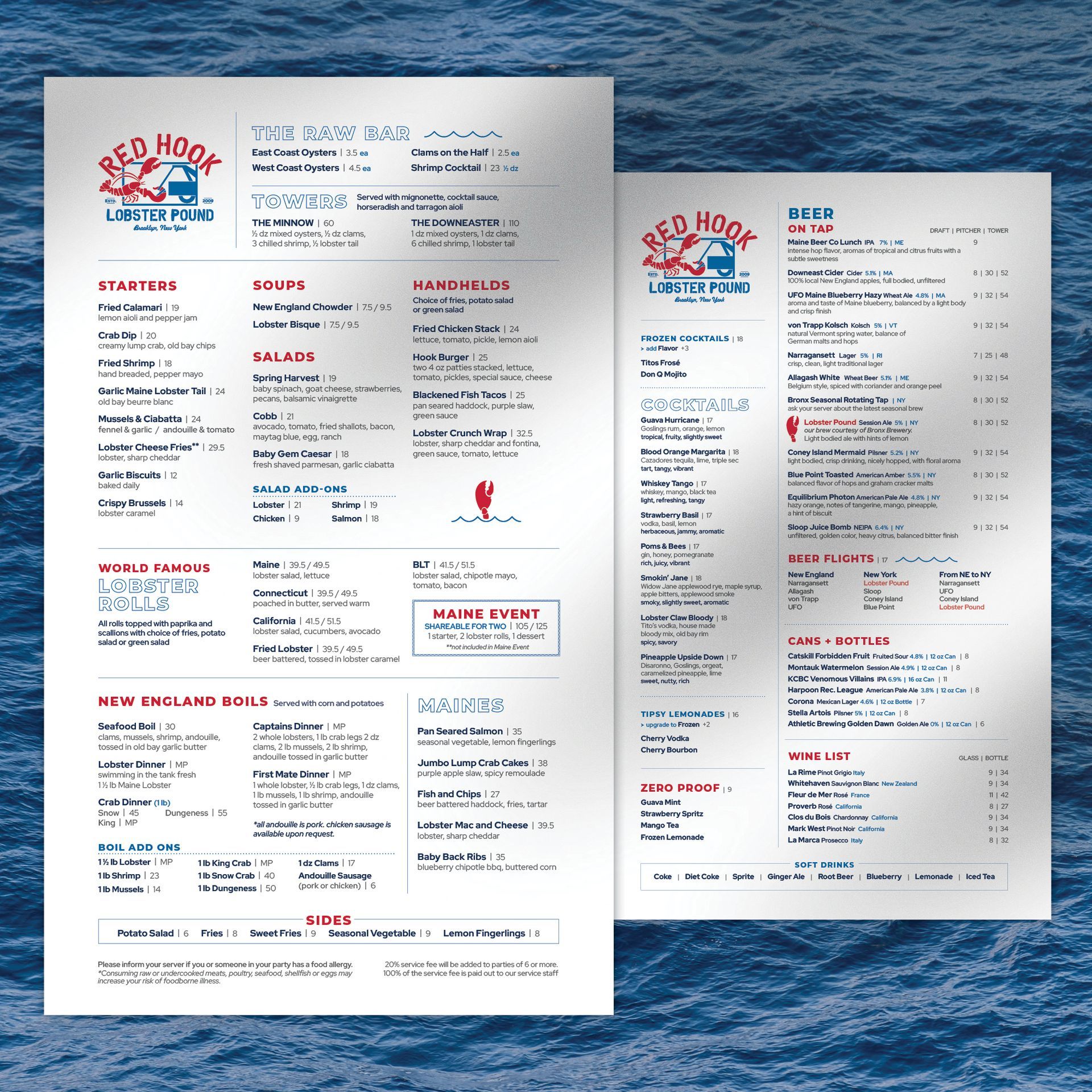 Red Hook Lobster Pound Menu