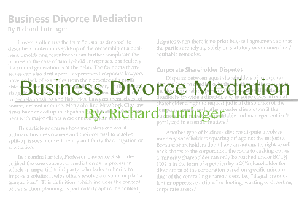 Text: "Business Divorce Mediation" by Richard Lutringer.