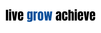 A logo that says `` live grow achieve '' on a clear background.