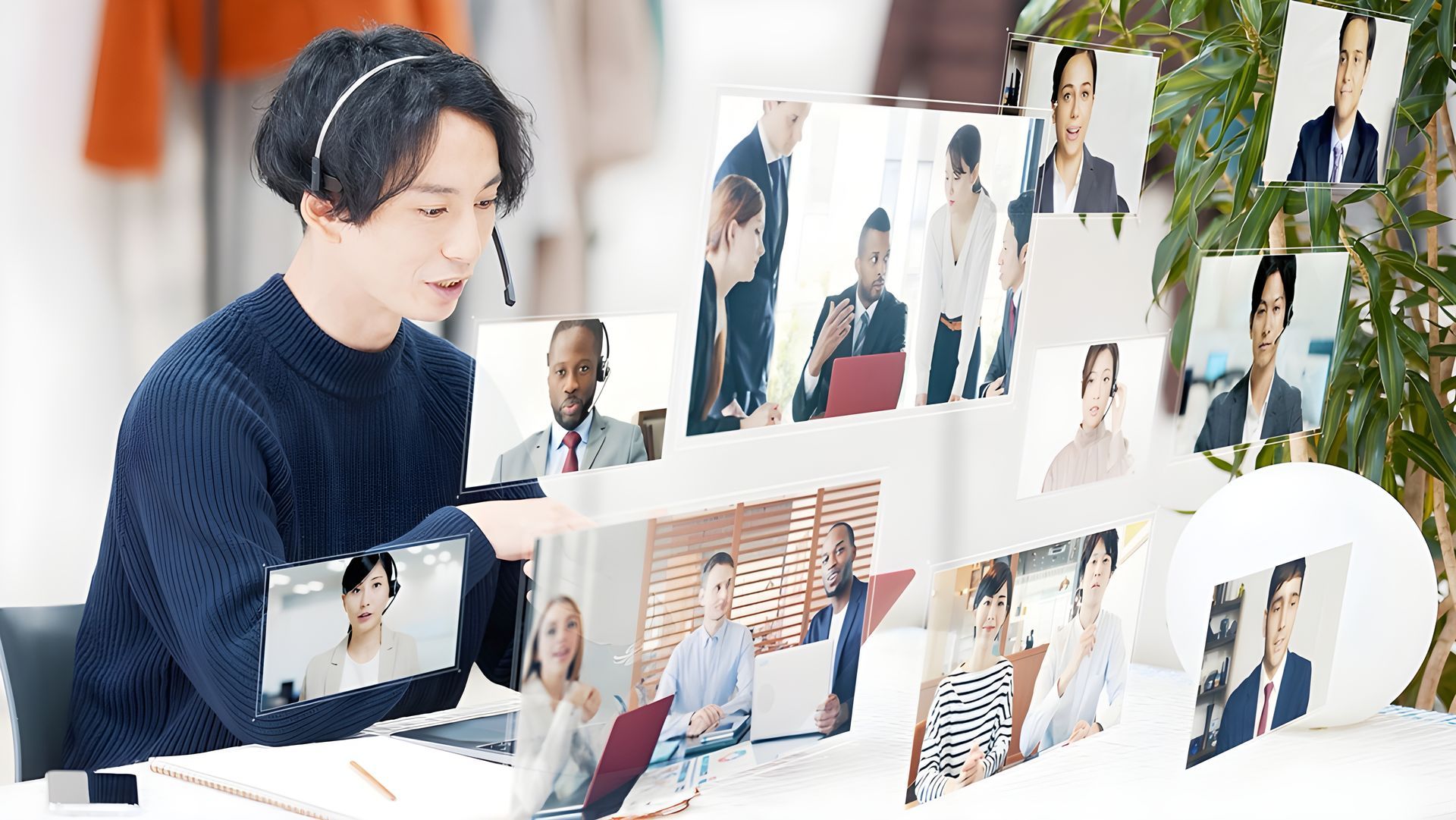 Virtual assistant doing conference
