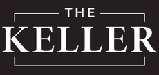 The Keller logo in white text on a black background, framed by thin lines