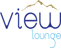 Logo for View Lounge: blue 