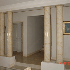 Painted Faux Marble Of Four Column Post — Artizans International Specialised Paint Finishes in Robina, QLD