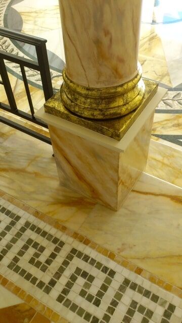 Gold Paint Of The Column Post — Artizans International Specialised Paint Finishes in Robina, QLD