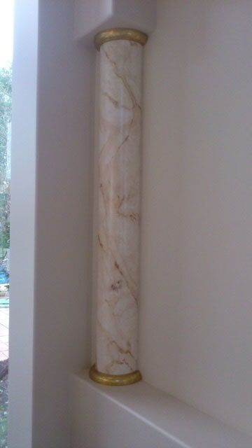 Hand Painted Faux Marble Column Post In The Corner — Artizans International Specialised Paint Finishes in Robina, QLD