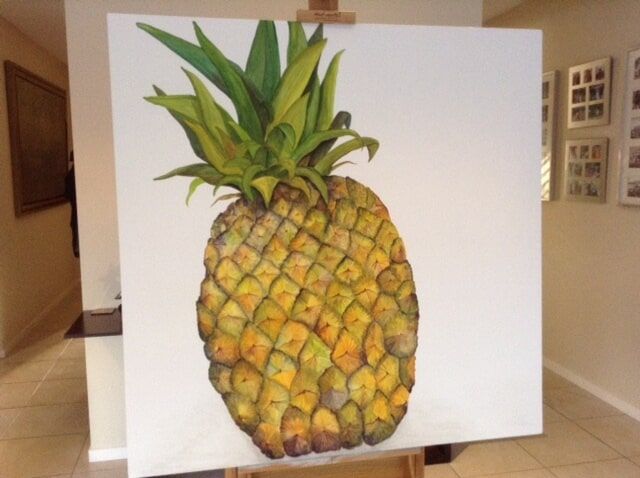Pineapple Painted On The Canvas — Artizans International Specialised Paint Finishes in Robina, QLD