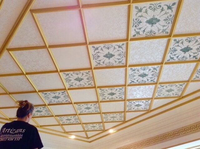 Elegant Stencil Of The Ceiling — Artizans International Specialised Paint Finishes in Robina, QLD