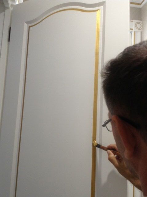 Close Up Look Of Painting The Door — Artizans International Specialised Paint Finishes in Robina, QLD