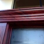 Close up Of A Wooden Door With A Glass Window — Artizans International Specialised Paint Finishes in Robina, QLD