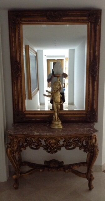 Before Painting The Table With Mirror — Artizans International Specialised Paint Finishes in Robina, QLD