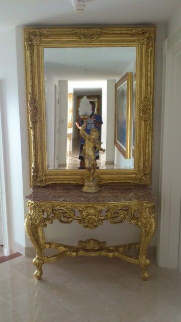 Gold Table With Mirror — Artizans International Specialised Paint Finishes in Robina, QLD