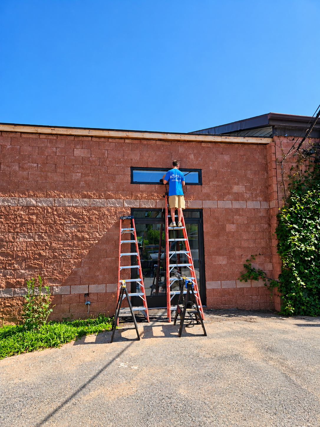 Insulated glass unit being replaced in a window in Baltimore, MD