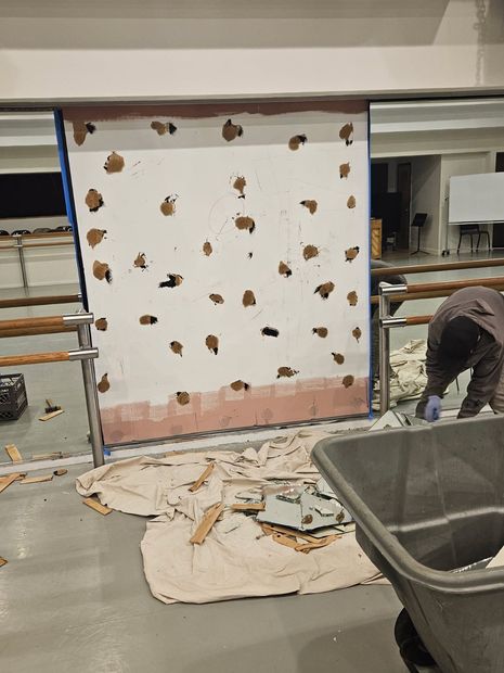Large dance studio wall mirror ready for installation in Baltimore, MD