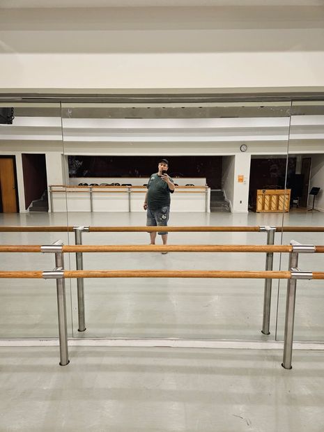 Dance studio wall mirror with ballet barre installed in Baltimore, MD