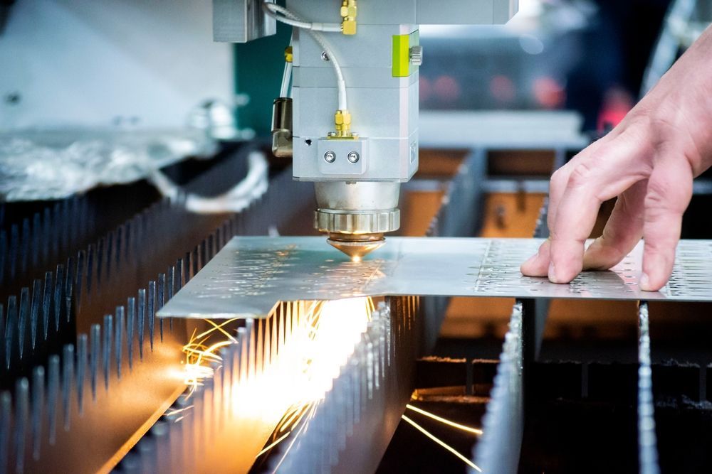 Cutting Sheet of Metal by Laser Metal Cutting Close-up — Buy Hydraulic Parts in Ballina, NSW