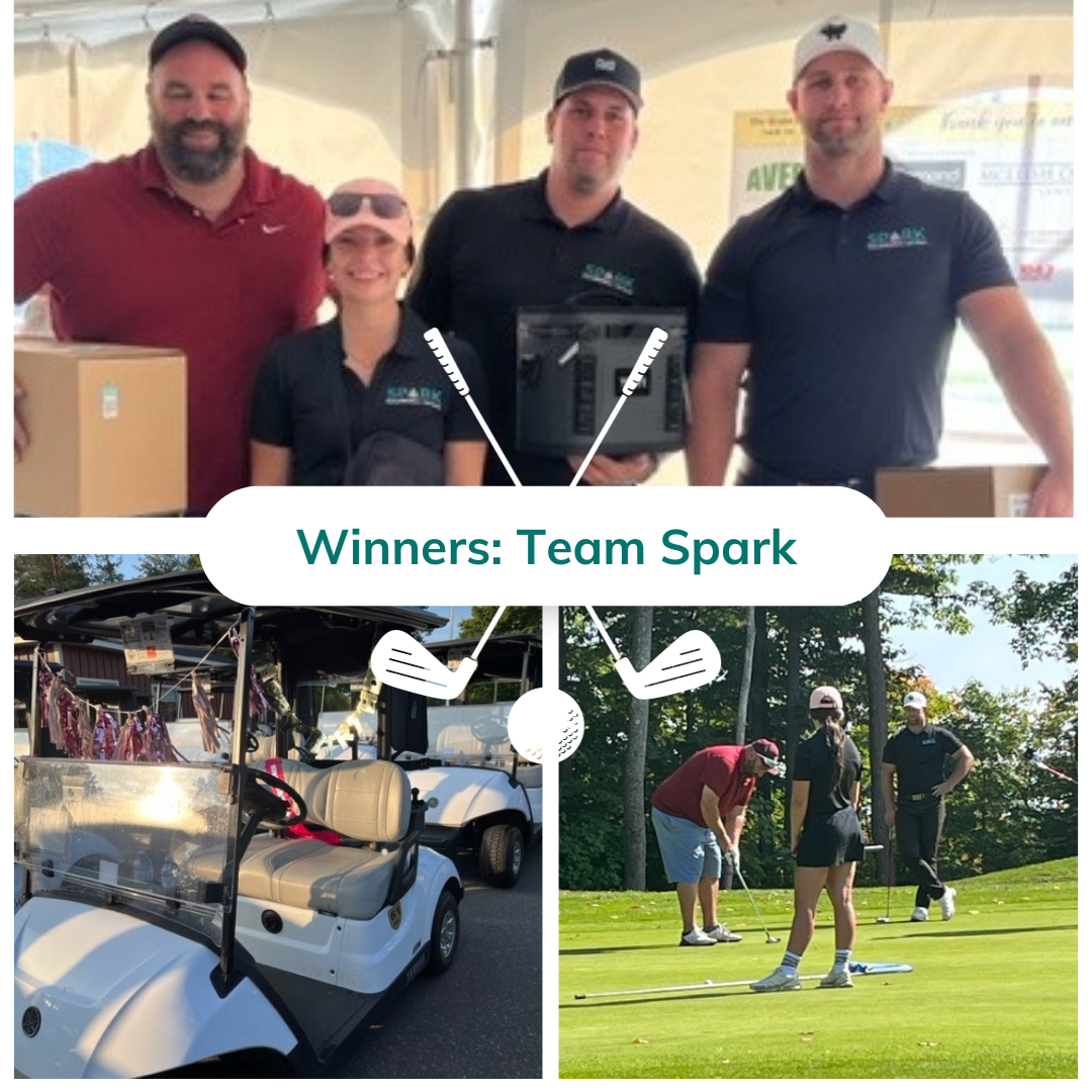 Spark Rehab wins Brain Injury Association Golf Tournament @ Crimson Ridge, celebrating a fun day and victory.