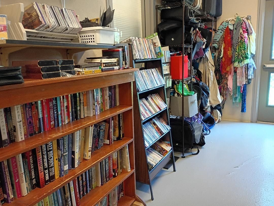 Thrift store book rack