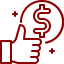 A hand is giving a thumbs up with a dollar sign in the background.