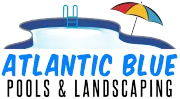 Atlantic Blue Pools & Landscaping logo with blue pool outline and multicolor umbrella