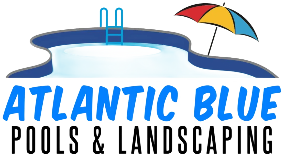 Atlantic Blue Pools & Landscaping logo with blue pool outline and multicolor umbrella