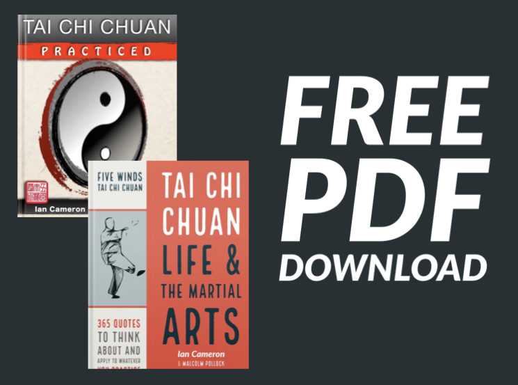 An advertisement for tai chi chuan life and the martial arts Free downloads of PDF copies on Payhip