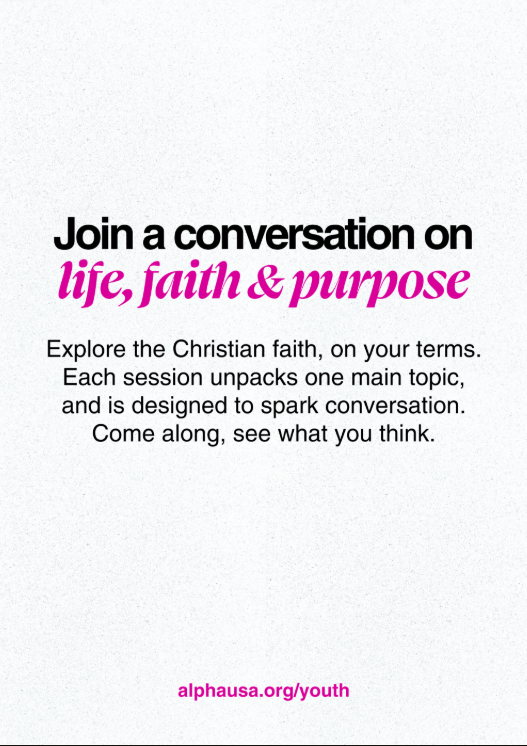 Advertisement for a youth group. 