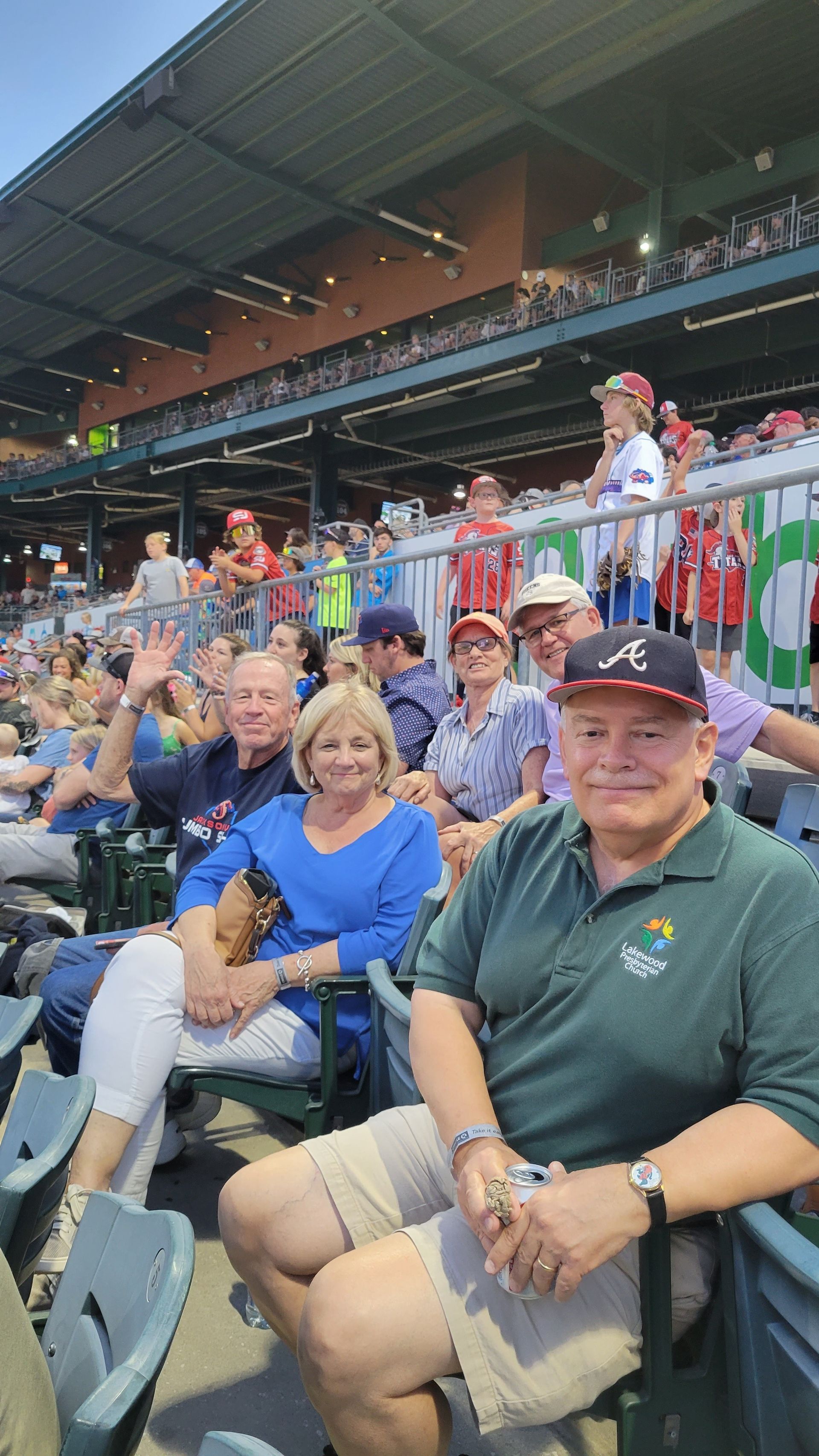 People at a baseball game.