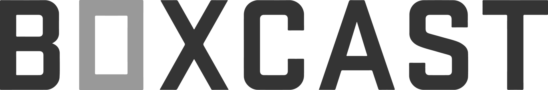 Logo that says BOXCAST, with the letter