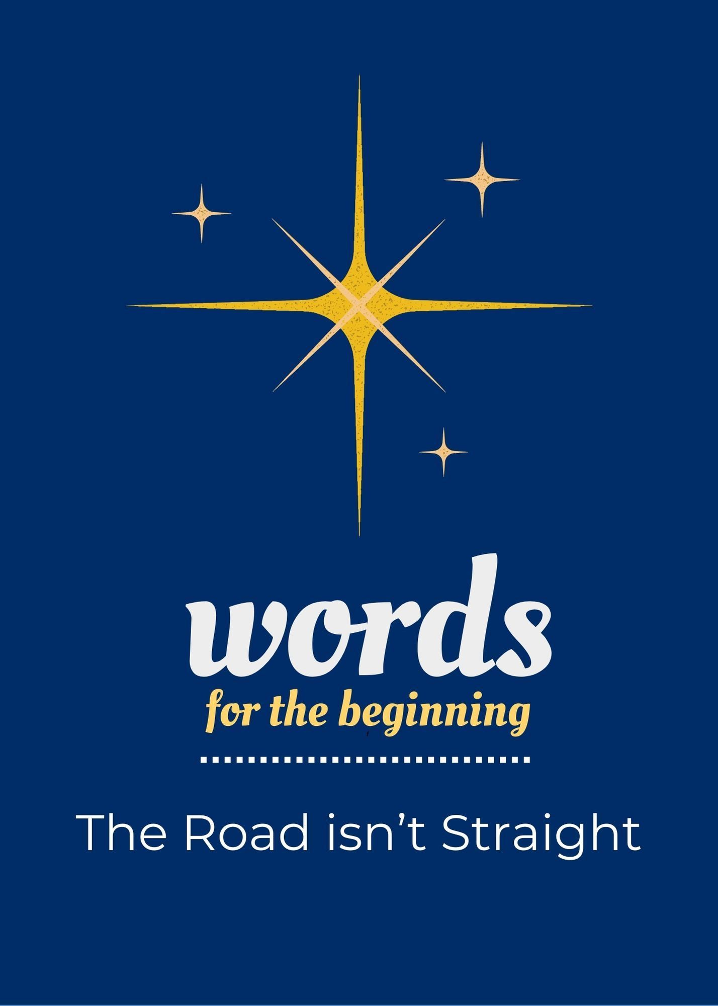 Dark blue background with a golden star, text reading