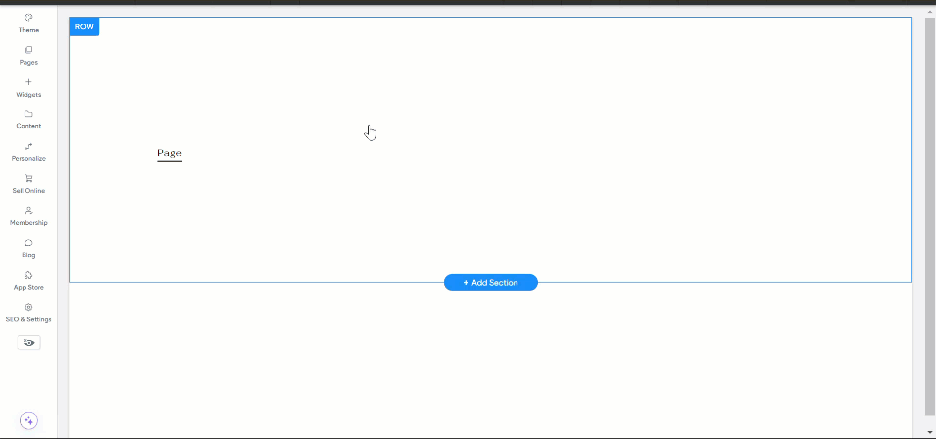 A web application interface with a white background and several buttons, including 