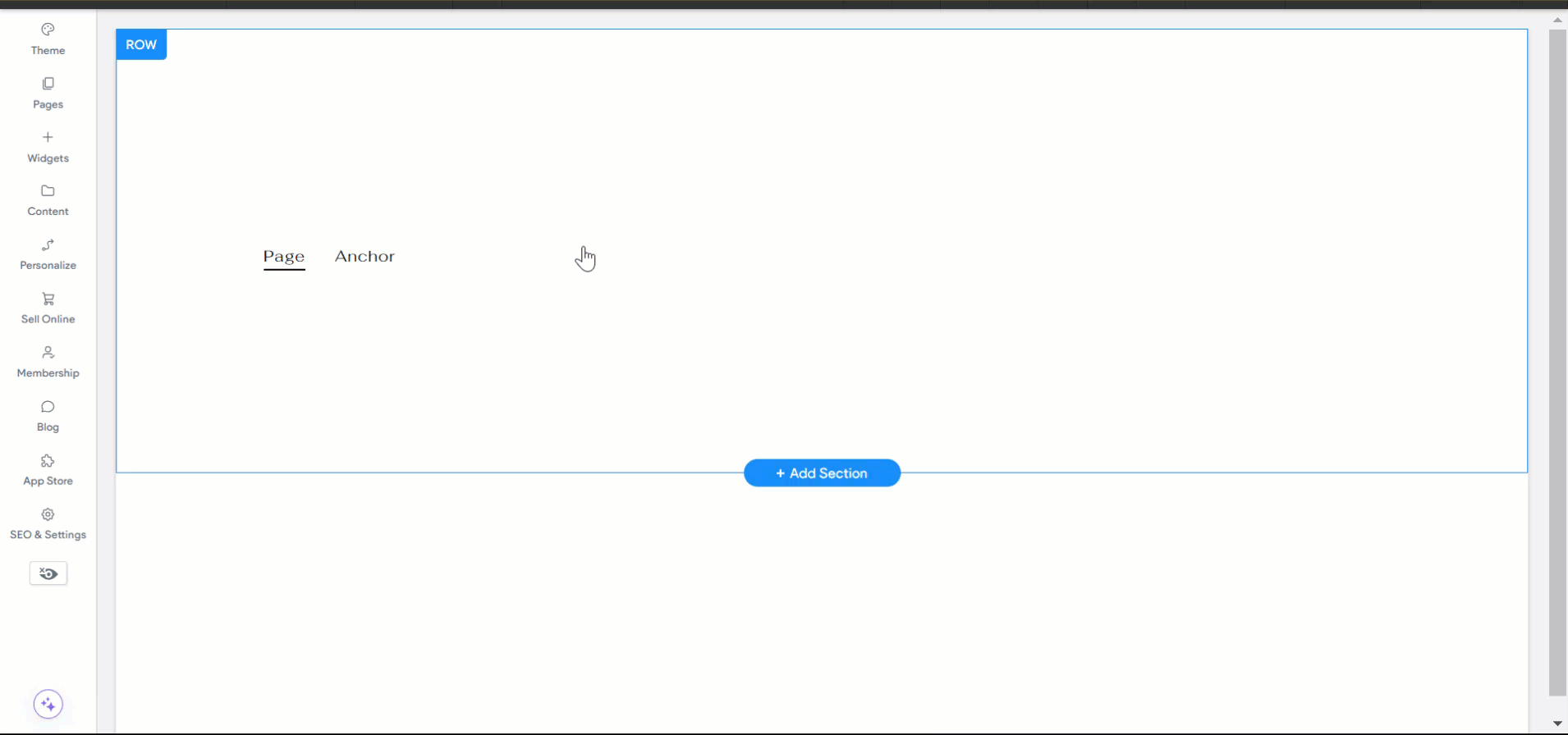 A blank white document with a blue 