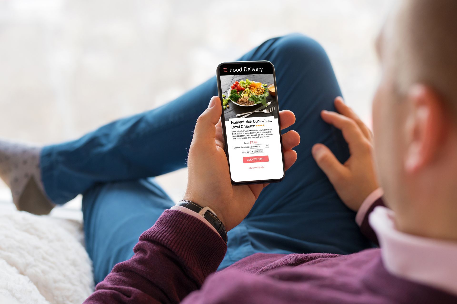 Ordering takeout on your mobile phone app