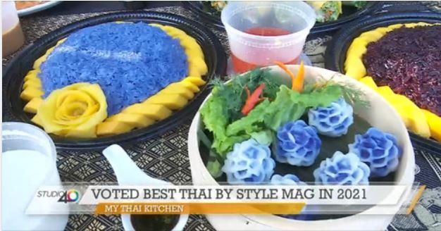 Blue Sticky Rice and Mango
