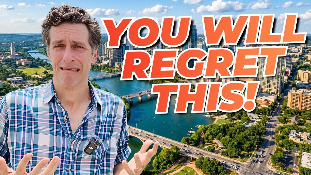 Man standing by a waterfront city view with bold red text: “YOU WILL REGRET THIS!”