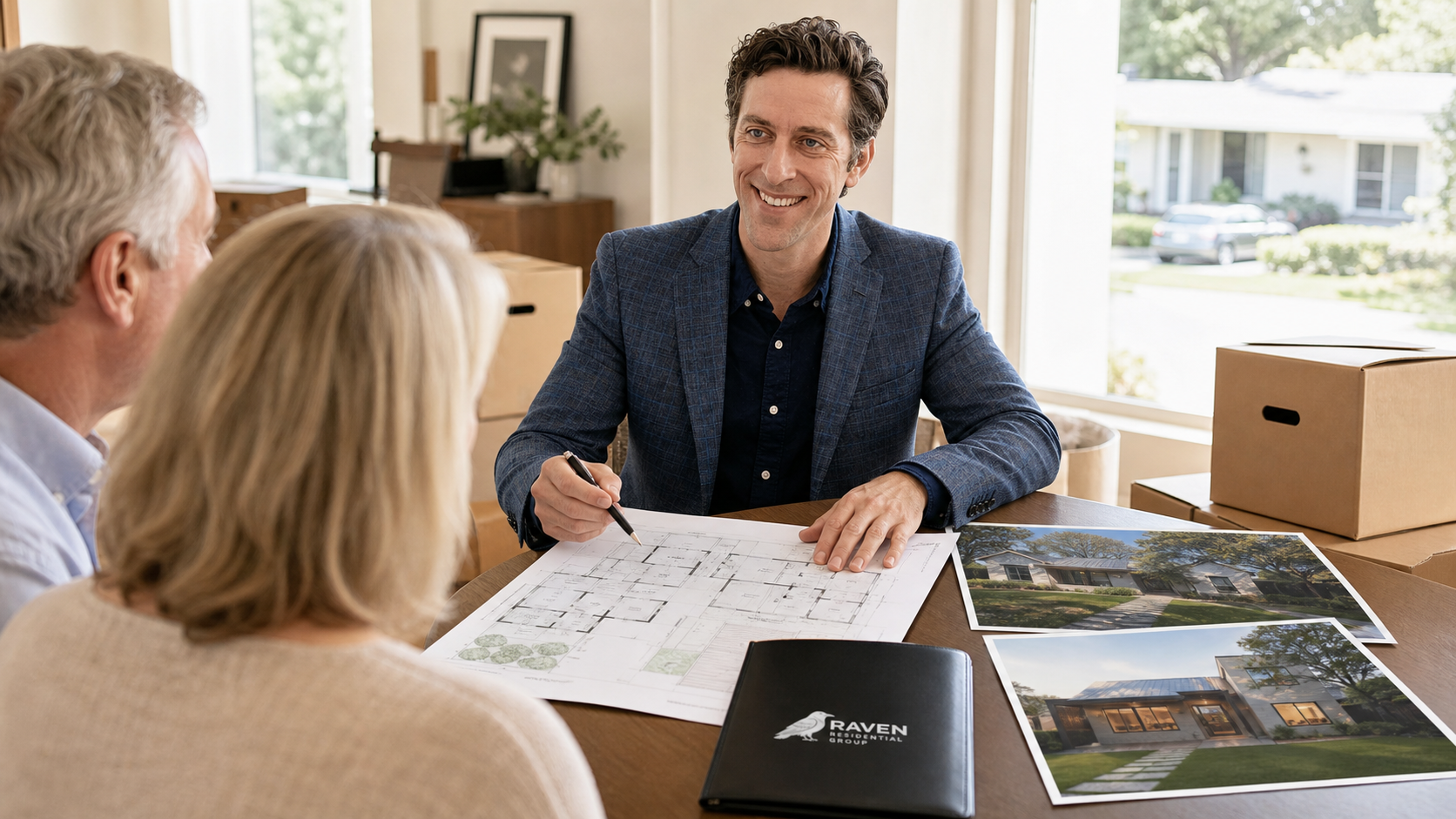 Austin downsizing comparison between a current home and simpler replacement