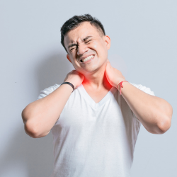 Person with neck pain