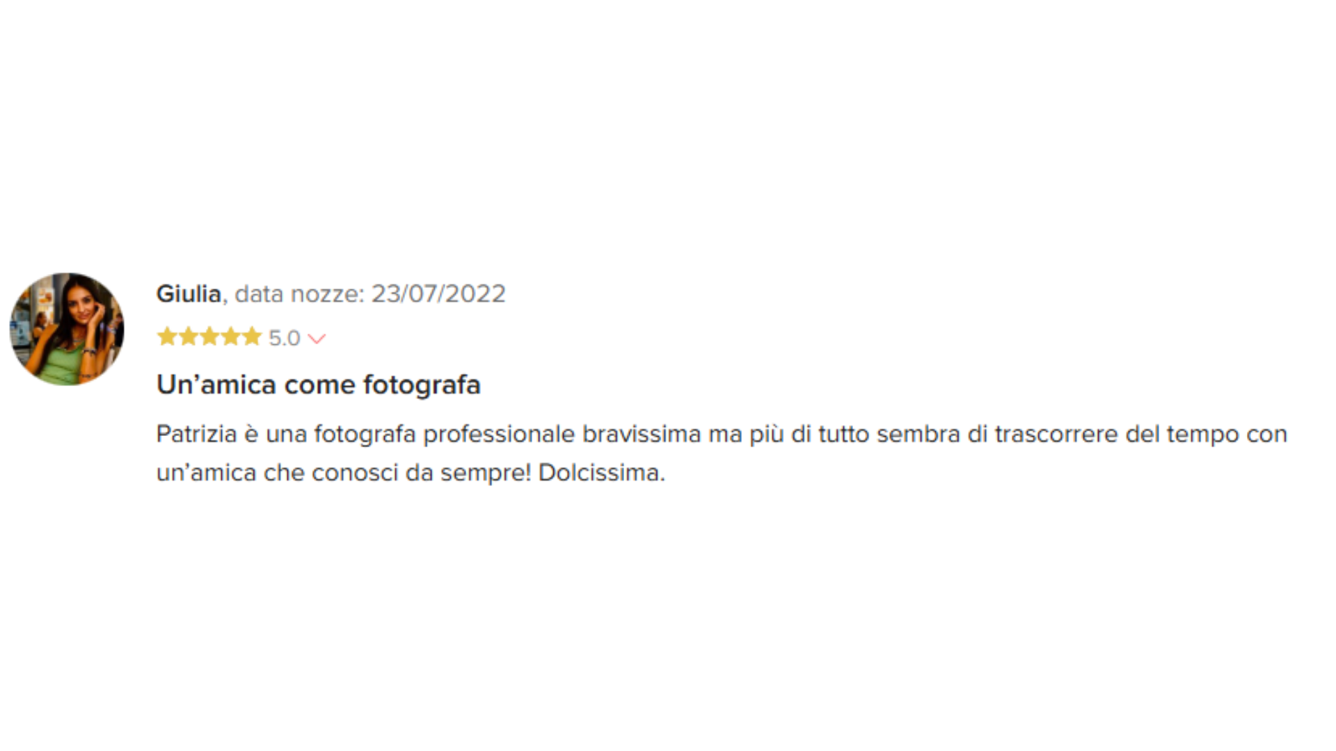 Recensione positiva fotografo matrimonio modena