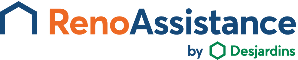 Un logo pour rénoassistance par desjardins est affiché